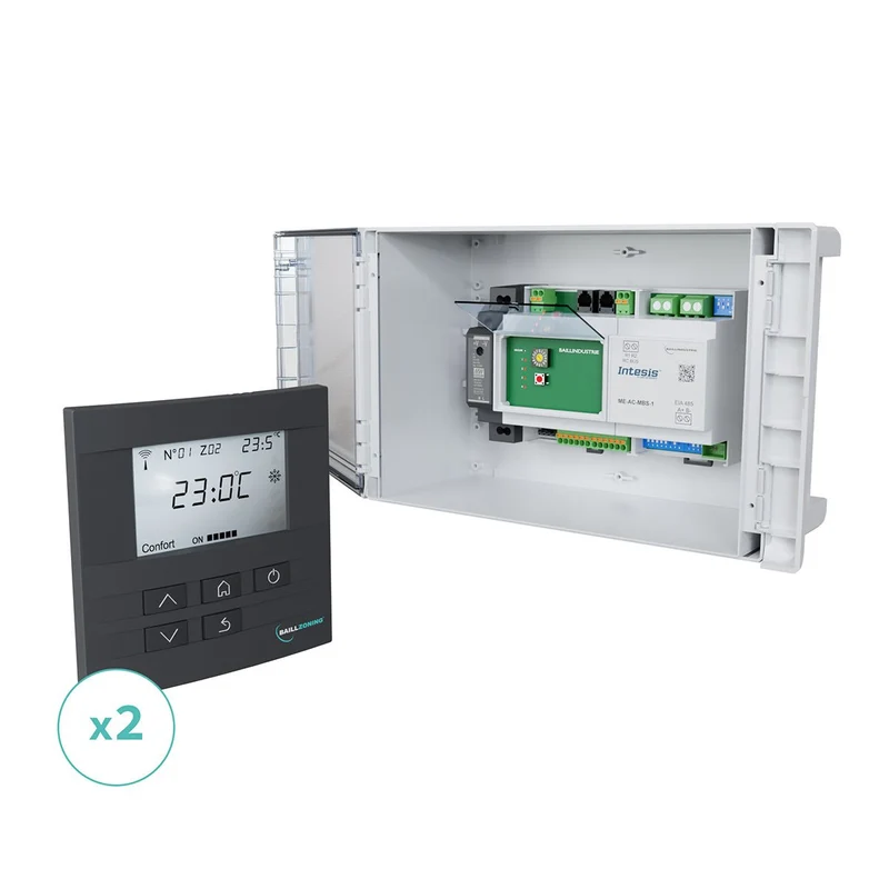 Kit de régulation BAILLZONING à 2 zones thermostats Anthracites