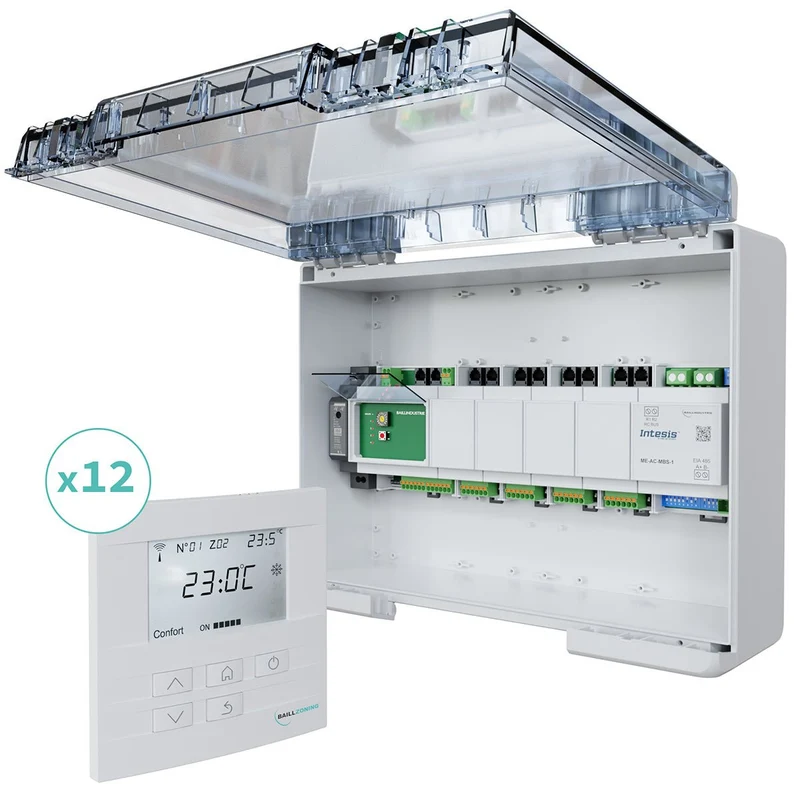 Kit de régulation BAILLZONING à 12 zones thermostats Blancs