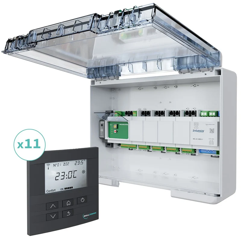 Kit de régulation BAILLZONING à 11 zones thermostats Anthracites