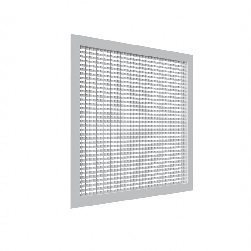 Grille de transfert en aluminium blanc mat RAL9016 de 600 x600 mm