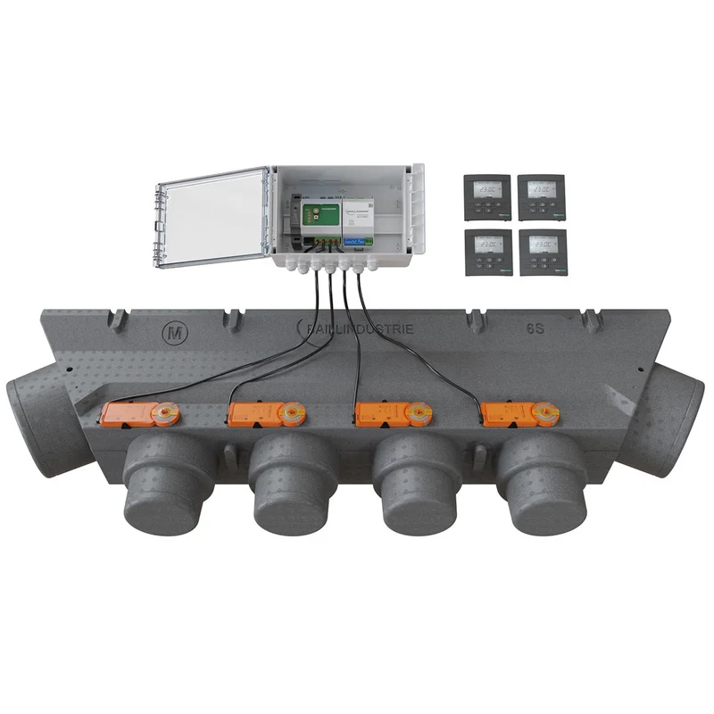 Pack de régulation BAILLZONING 4 zones - plénum 6S, 4 servomoteurs - thermostats anthracite
