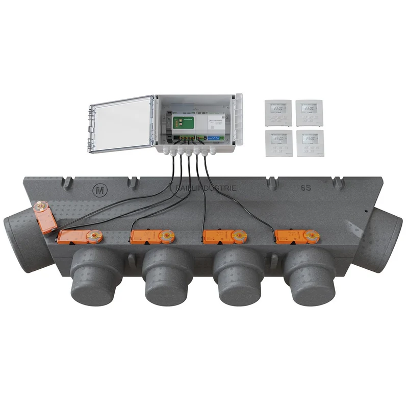 Pack de régulation BAILLZONING 4 zones - plénum 6S, 5 servomoteurs - thermostats blancs