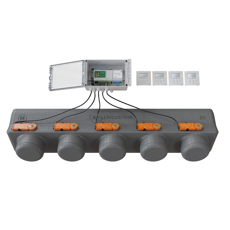 Pack de régulation BAILLZONING 4 zones - plénum 5S, 5 servomoteurs - thermostats blancs