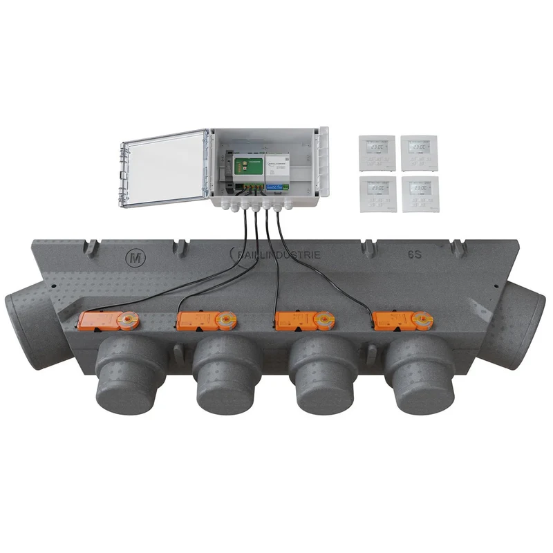 Pack de régulation BAILLZONING 4 zones - plénum 6S, 4 servomoteurs - thermostats blancs