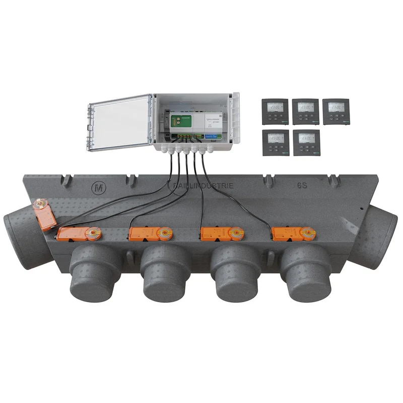 Pack de régulation BAILLZONING 5 zones - plénum 6S, 5 servomoteurs - thermostats anthracite