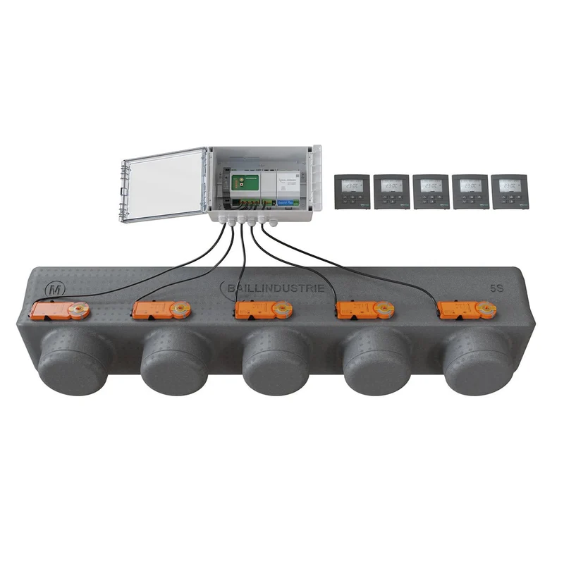 Pack de régulation BAILLZONING 5 zones - plénum 5S, 5 servomoteurs - thermostats anthracite