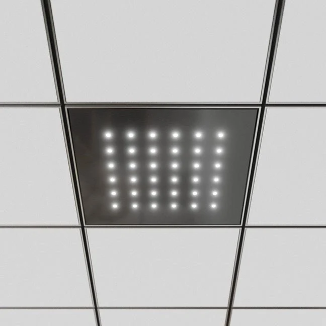Dalle lumineuse à LED de 600x600 mm CASSIOPEE, finition Noire - 24 LED