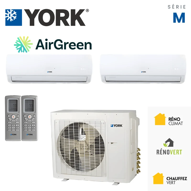 Climatiseur 2-Zones YORK Série M 16 SEER | 24000 BTU