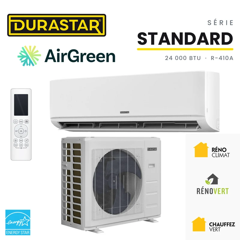 Thermopompe Murale DURASTAR Standard | 24000 BTU - R410A