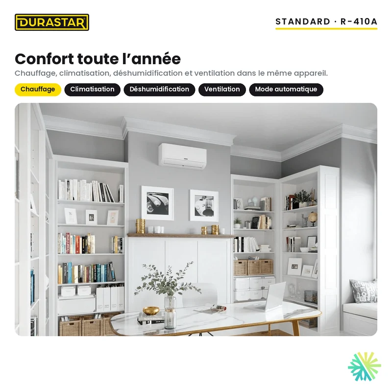 Thermopompe Murale DURASTAR Standard | 18000 BTU - R410A