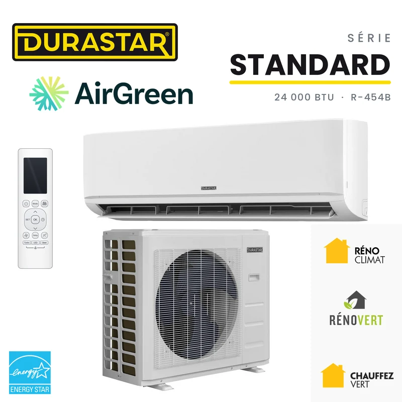 Thermopompe Murale DURASTAR Standard | 24000 BTU - R454B