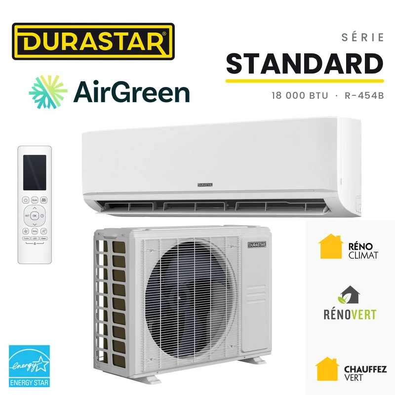 Thermopompe Murale DURASTAR Standard | 18000 BTU - R454B