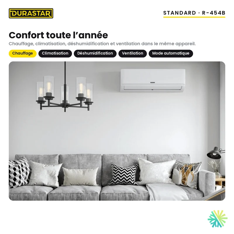 Thermopompe Murale DURASTAR Standard | 12000 BTU - R454B