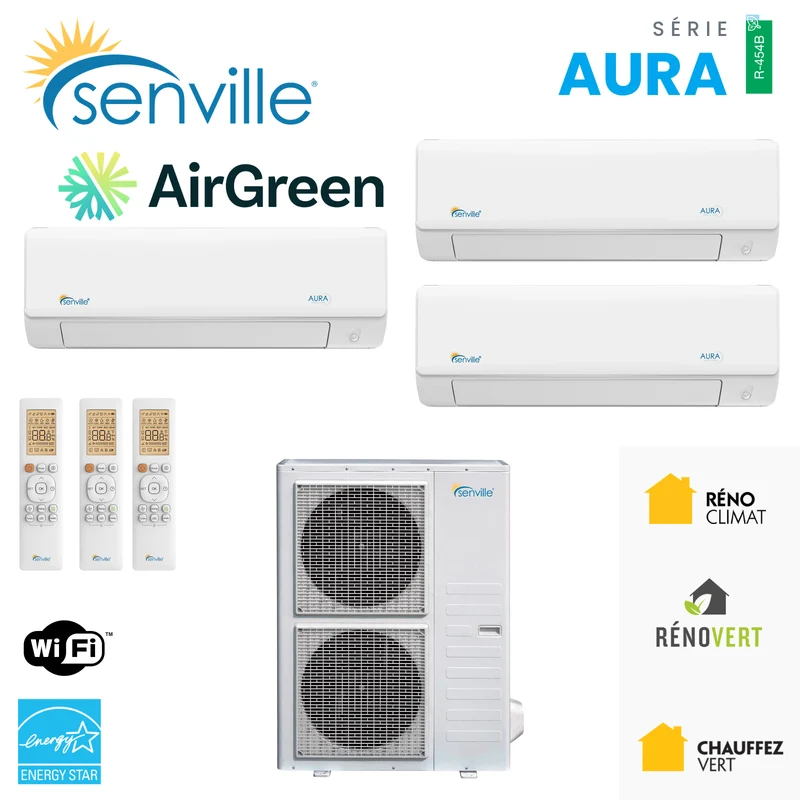 Thermopompe 3-Zones SENVILLE R454B | 48000 BTU