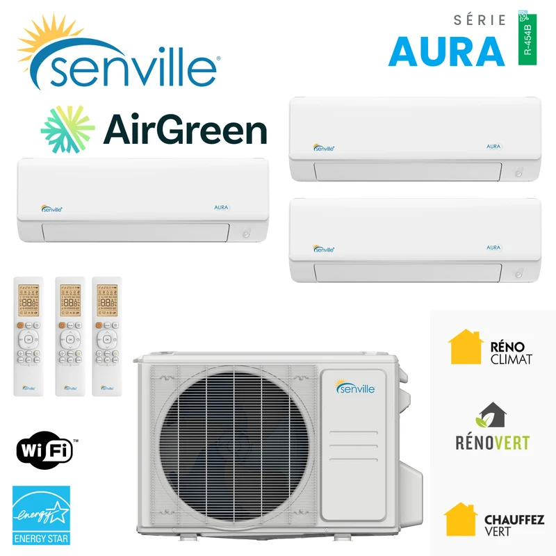 Thermopompe 3-Zones SENVILLE R454B | 36000 BTU