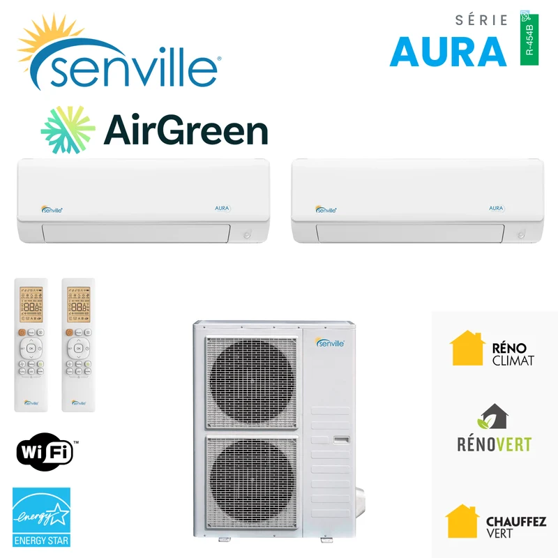 Thermopompe 2-Zones SENVILLE R454B | 48000 BTU