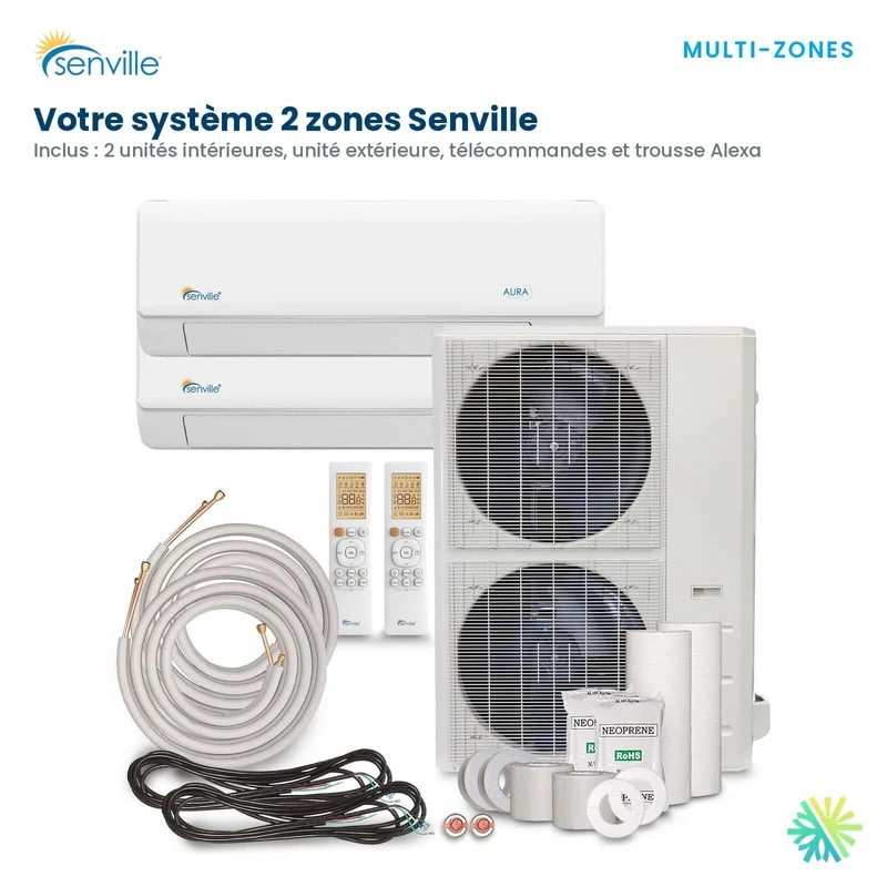 Thermopompe 2-Zones SENVILLE R454B | 48000 BTU