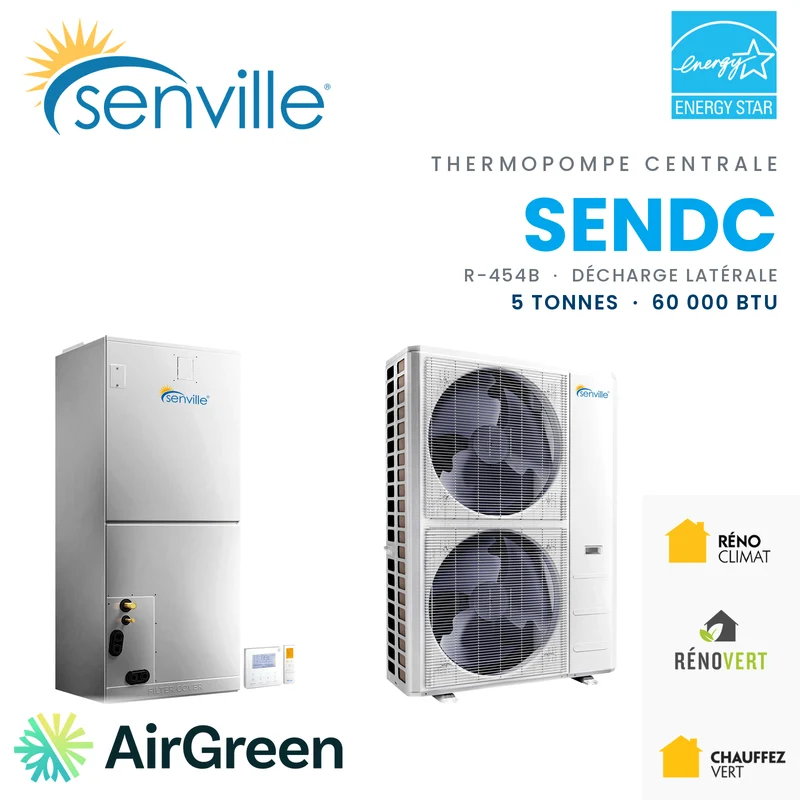 Thermopompe Centrale SENVILLE R454B | 5 Tonnes - 60000 BTU