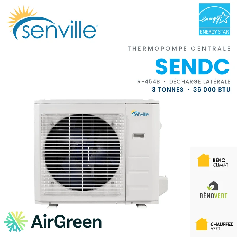 Thermopompe Centrale SENVILLE R454B | 3 Tonnes - 36000 BTU