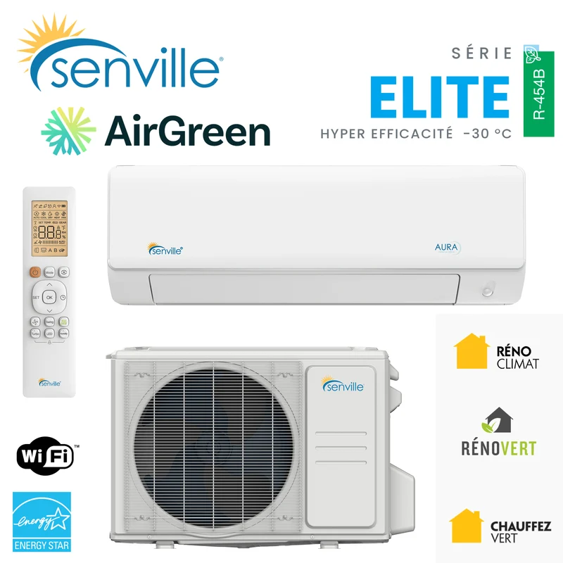 Thermopompe Murale SENVILLE ELITE | 12000 BTU | Montréal, Laval, Rive Sud