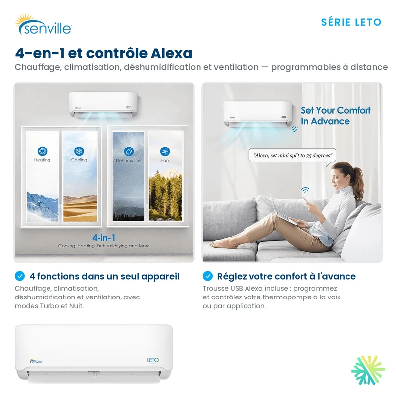 Mini Split SENVILLE LETO | 36000 BTU | Montréal, Laval, Rive Sud