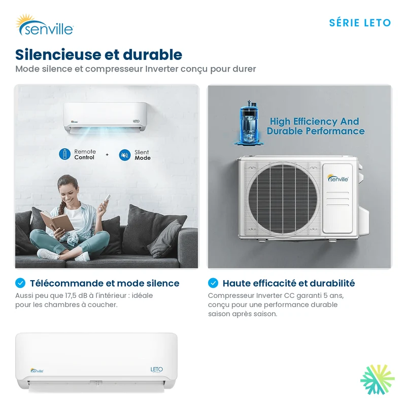 Mini Split SENVILLE LETO | 24000 BTU | Montréal, Laval, Rive Sud