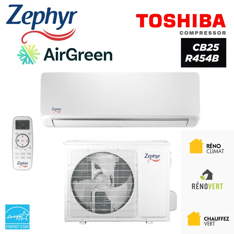 Thermopompe Murale ZEPHYR CB25 R454B | 12000 BTU | Montréal, Laval, Rive Sud