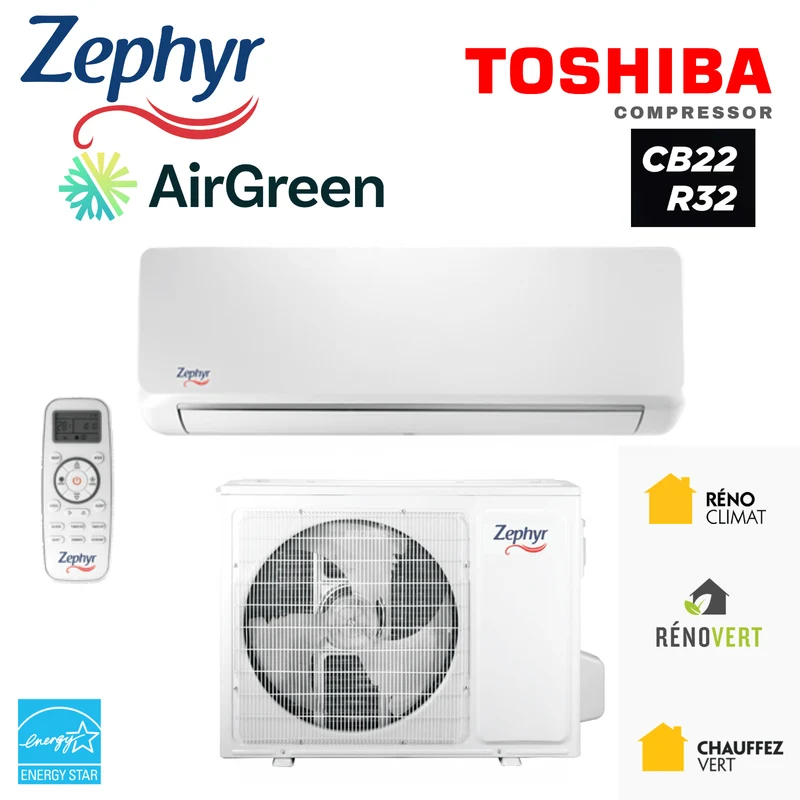 Thermopompe Murale ZEPHYR CB22 R32 | 18000 BTU | Montréal, Laval, Rive Sud