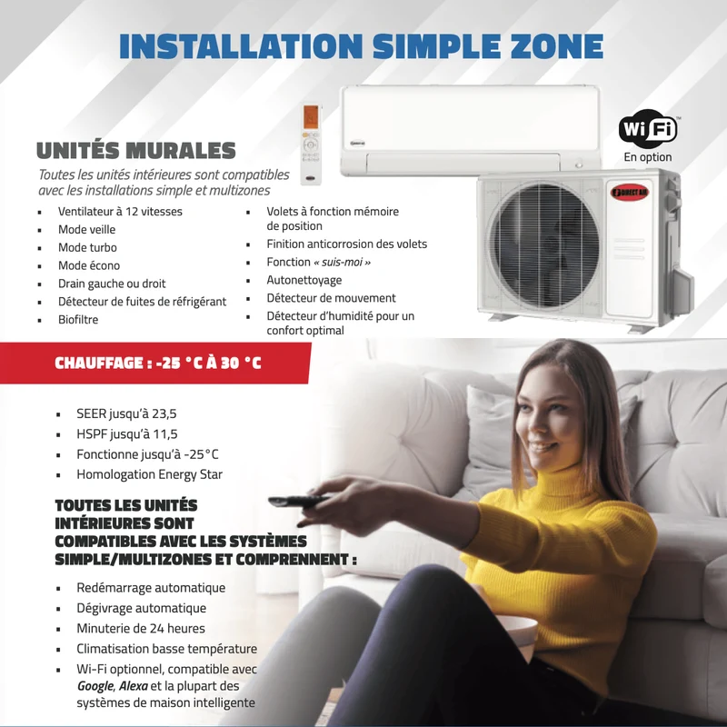 Thermopompe Murale DirectAir DA25 | R410a - 18 000 BTU