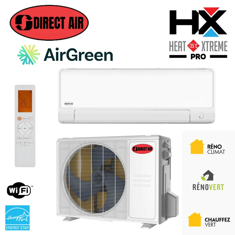 Thermopompe Murale DirectAir Heat Xtreme Pro (-35 °C) | R410a - 24 000 BTU