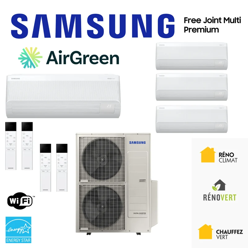 Thermopompe SAMSUNG Premium FJM | 4-Zones | Ext : 36 000 BTU