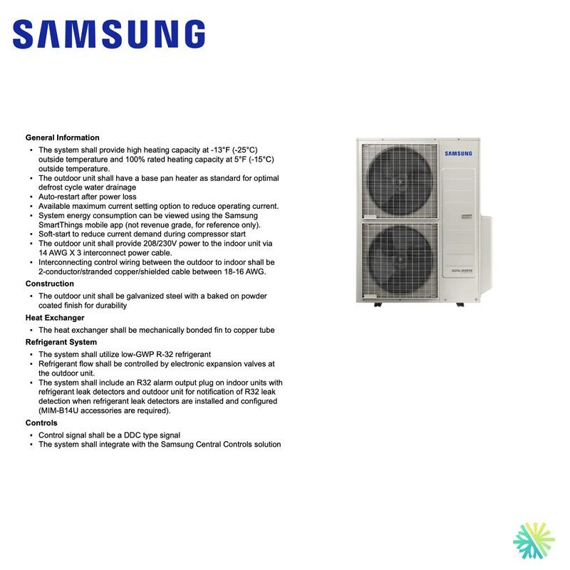 Thermopompe SAMSUNG Premium FJM | 4-Zones | Ext : 30 000 BTU