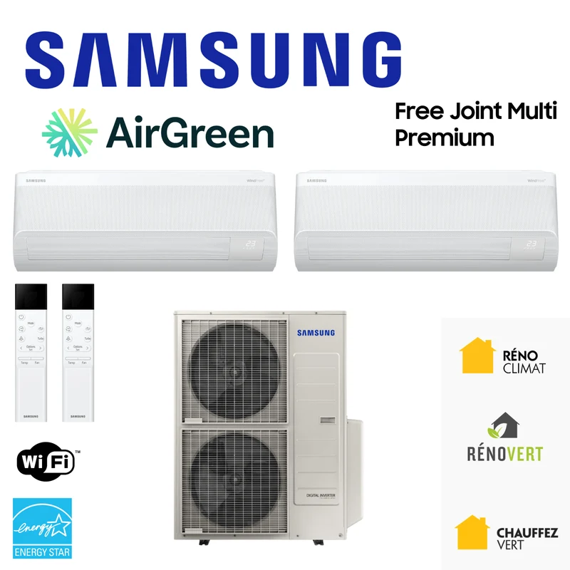 Thermopompe SAMSUNG Premium FJM | 2-Zones | Ext : 20 000 BTU