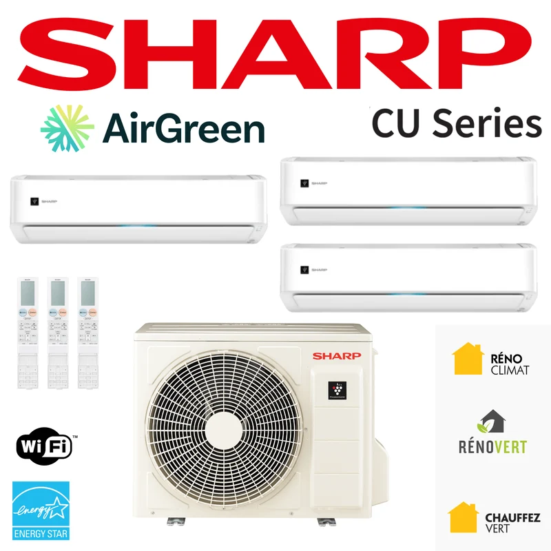 Thermopompe TripleZone SHARP CU | R32 -30°C