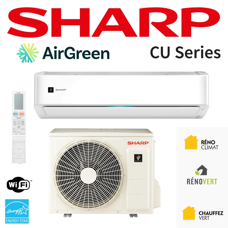 Thermopompe Murale SHARP CU | 12 000 BTU | R32 -27°C