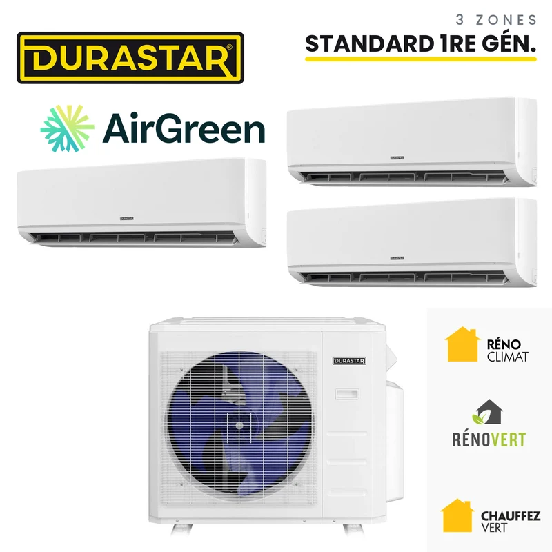 Thermopompe 3-Zones DURASTAR Standard 1re génération | 28000 BTU - R410A