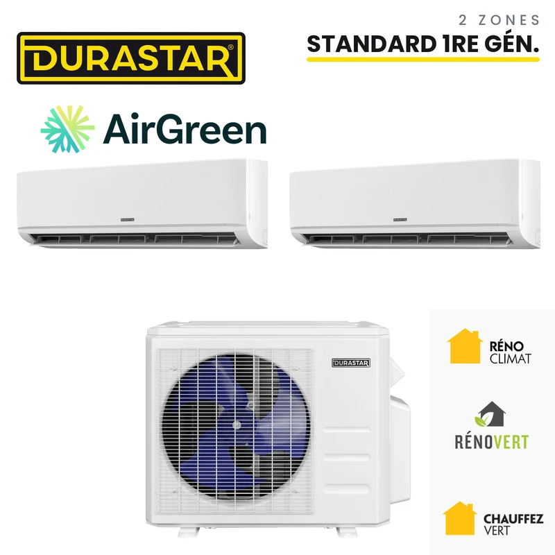 Thermopompe 2-Zones DURASTAR Standard 1re génération | 48000 BTU - R410A