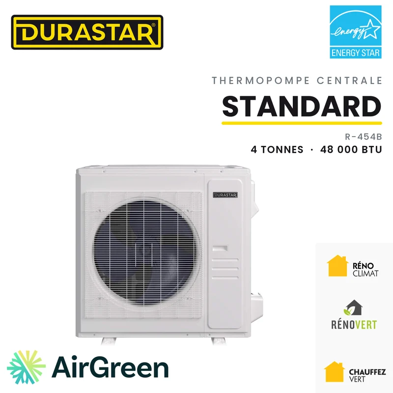 Thermopompe Centrale DURASTAR Standard | 4 Tonnes - 48000 BTU - R454B