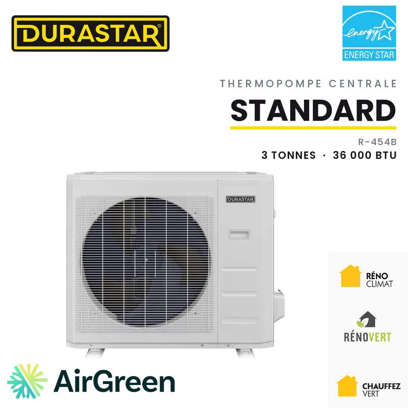Thermopompe Centrale DURASTAR Standard | 3 Tonnes - 36000 BTU - R454B