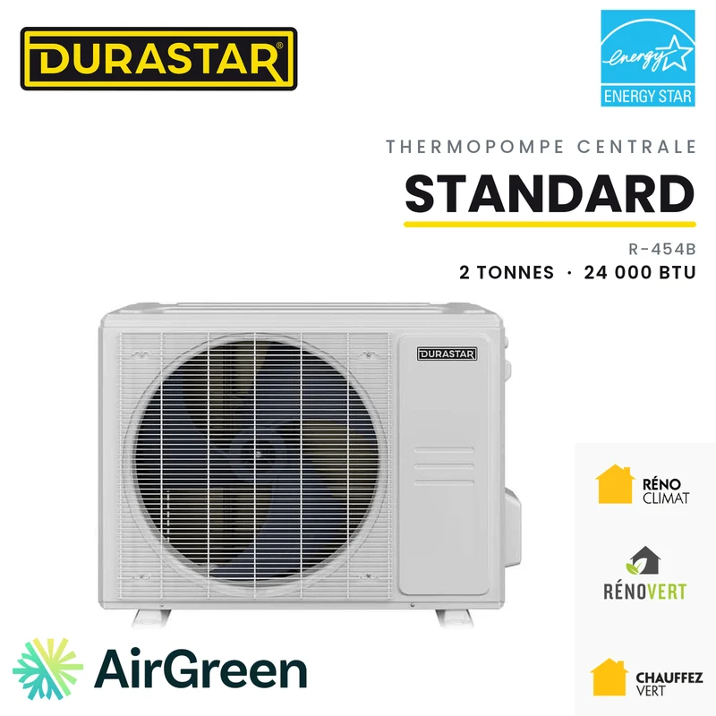 Thermopompe Centrale DURASTAR Standard | 2 Tonnes - 24000 BTU - R454B