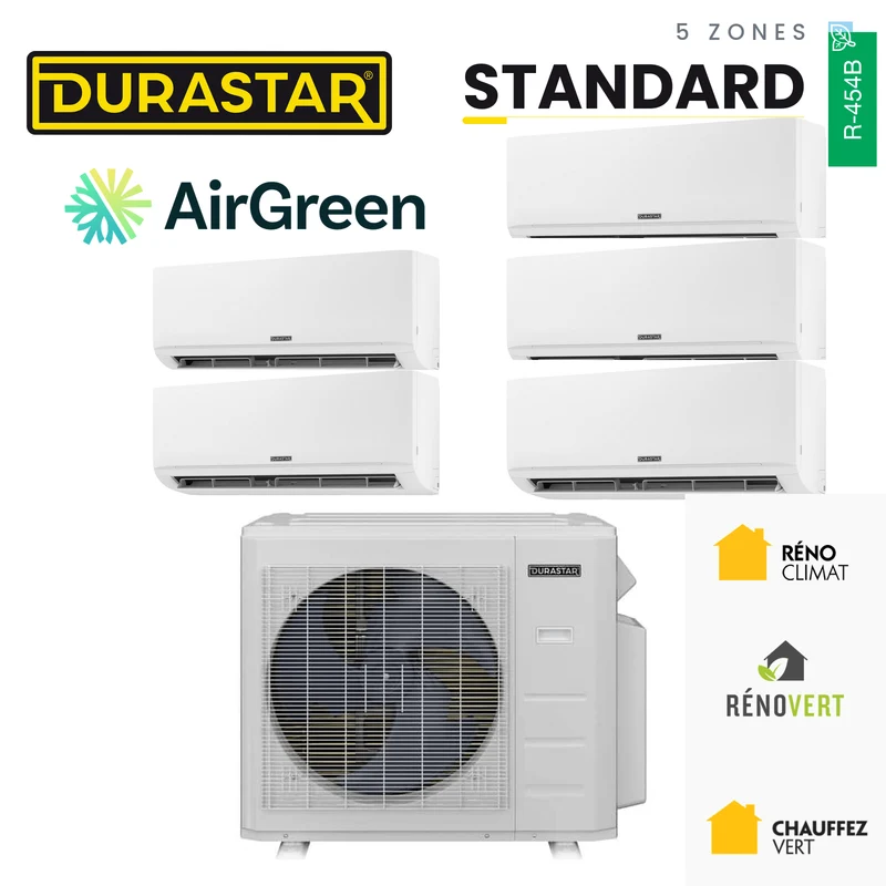Thermopompe 5-Zones DURASTAR Standard | 48000 BTU - R454B