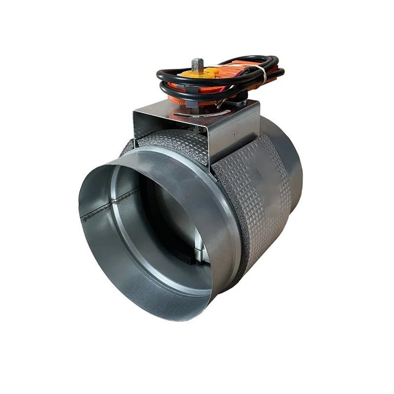 Registre motorisé en acier galvanisé Ø 160 mm avec servomoteur extra-plat 24V