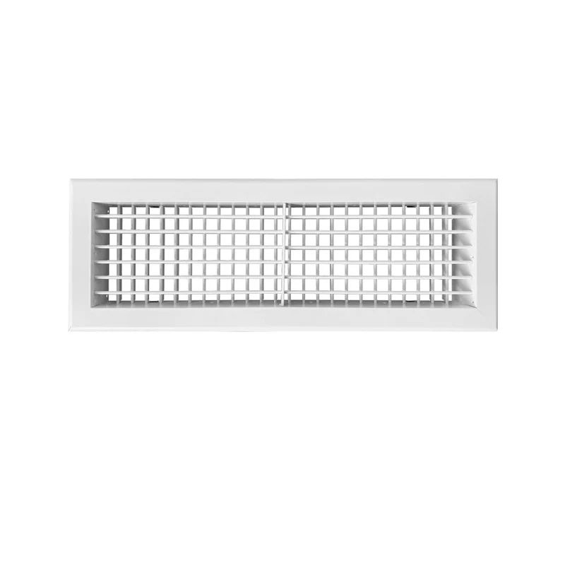 Grille de soufflage 500 x 150 mm double déflexion en aluminium blanc mat