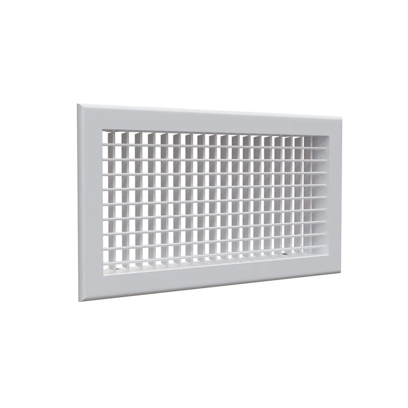 Grille de soufflage 400 x 200 mm double déflexion en aluminium blanc mat