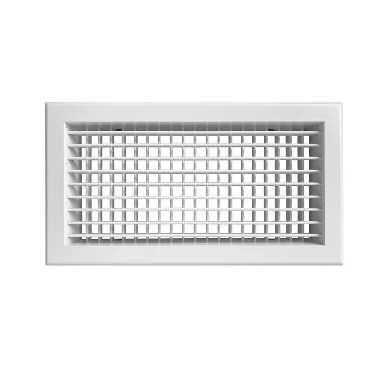 Grille de soufflage 400 x 200 mm double déflexion en aluminium blanc mat