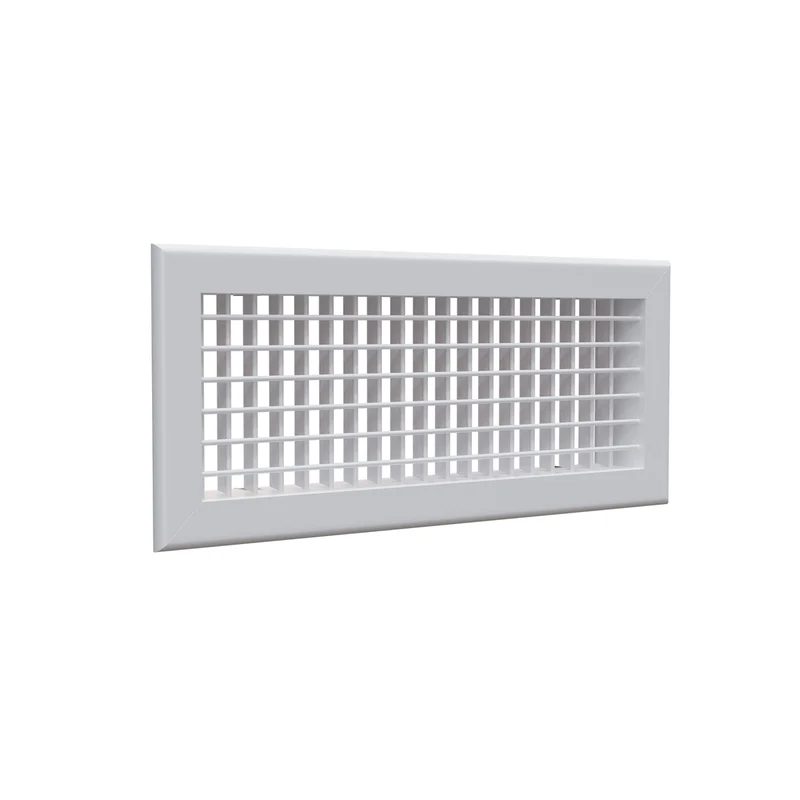 Grille de soufflage 400 x 150 mm double déflexion en aluminium blanc mat
