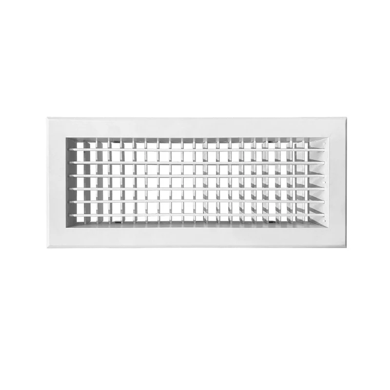 Grille de soufflage 400 x 150 mm double déflexion en aluminium blanc mat