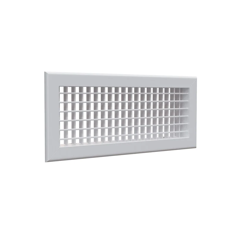 Grille de soufflage 400 x 150 mm double déflexion en aluminium blanc mat