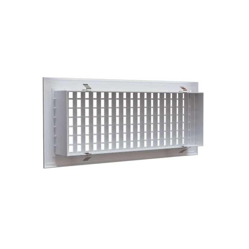 Grille de soufflage 400 x 150 mm double déflexion en aluminium blanc mat