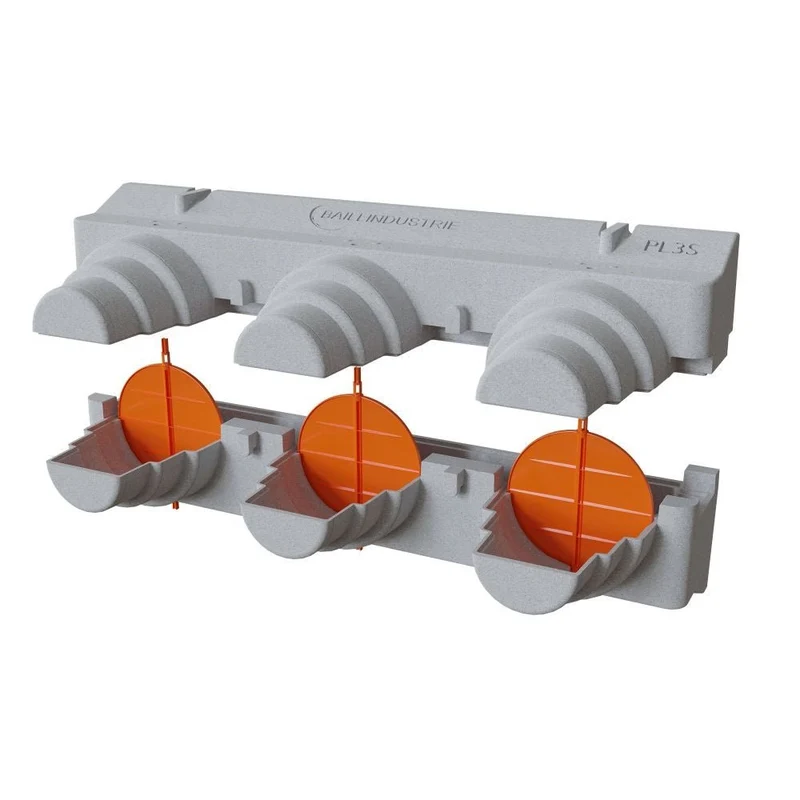 Lot de 3 volets de réglage de débit d'air en ABS de diamètre 200 mm